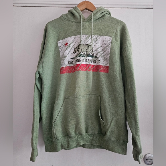California Republic Other - California Repiblic Men's Light Green Hooded Sweatshirt Size XXL